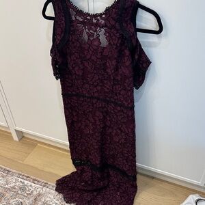 Alexis Deep Red Lace Dress